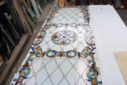 потолок тиффани, витражный потолок, витражный потолок тиффани, потолок тиффани одесса